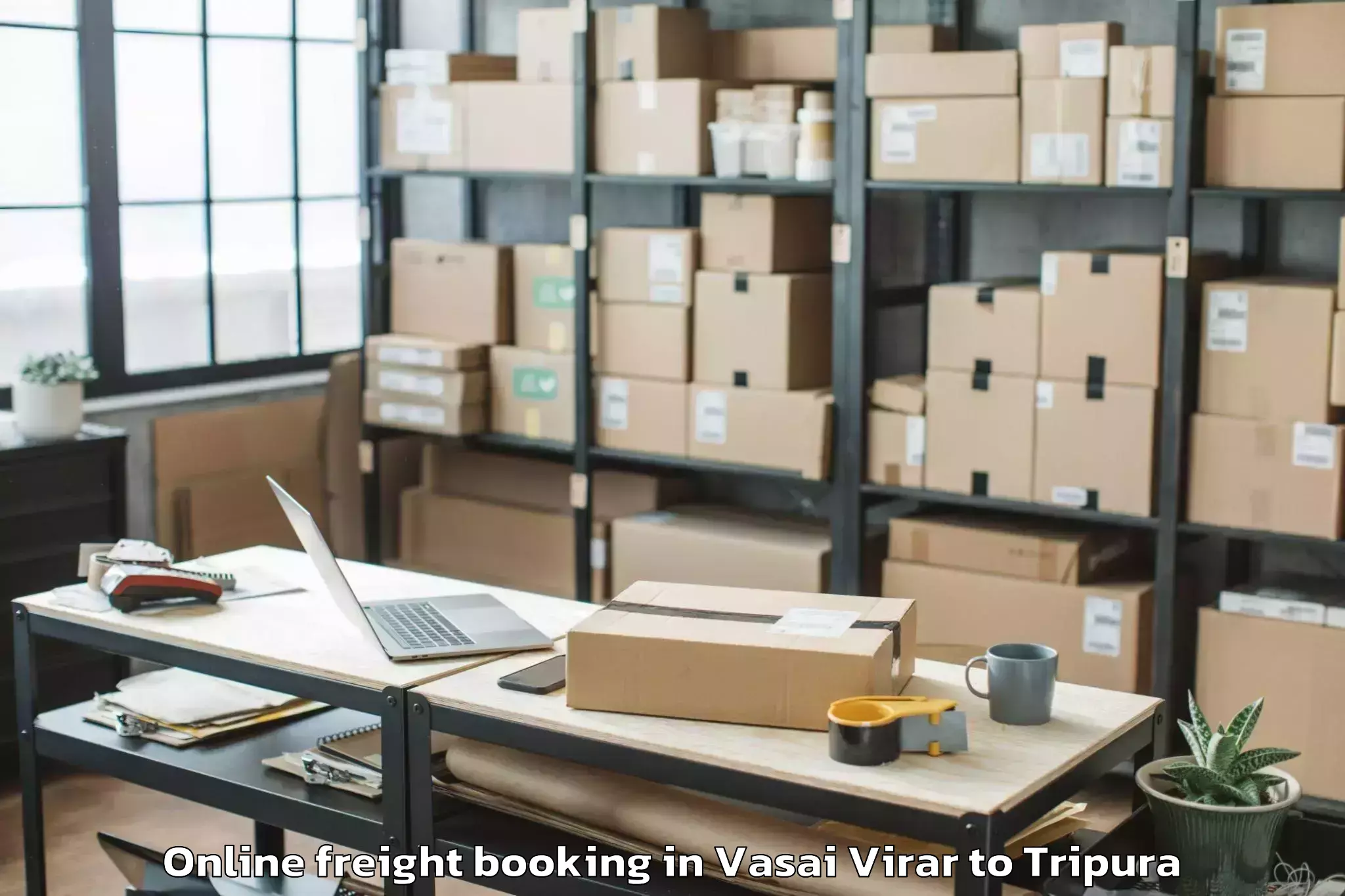 Top Vasai Virar to Agartala Online Freight Booking Available